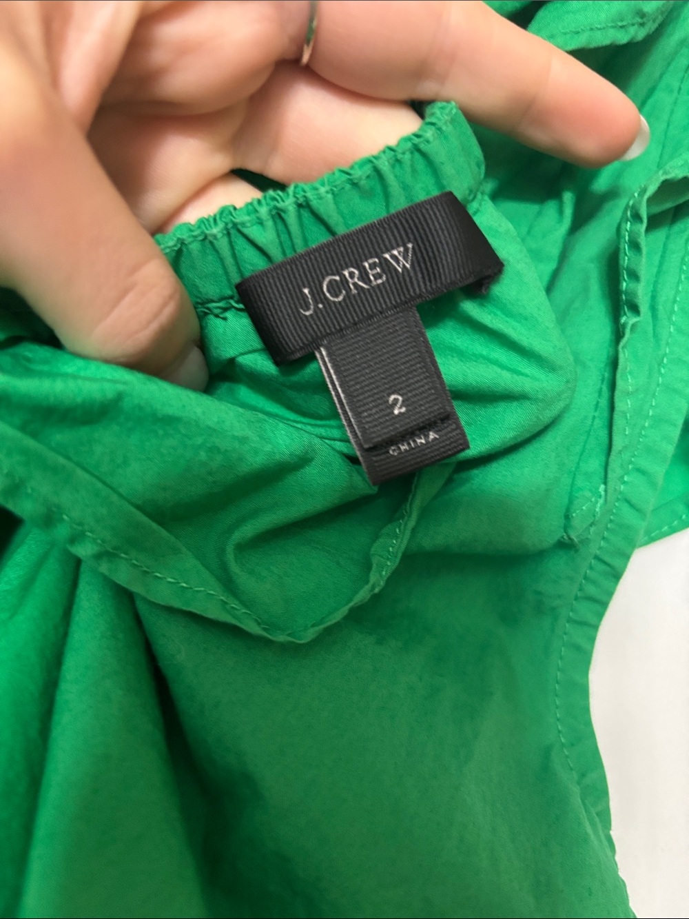 JCrew Green Ruffle Top - Picture 2 of 6